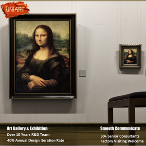 Tranh treo tường vải bố vẽ tay 100% Uniart, tùy chỉnh họa tiết Mona Lisa nổi tiếng, dùng trang trí phòng khách - Product Image 2