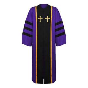 Túnica de casulla de uniforme religioso bordado personalizado negro con vestimenta litúrgica de estola a juego para sacerdotes de la Iglesia - Product Image 5