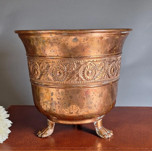 Jardinières décoratives en métal de grande taille, en cuivre antique, pour plantes succulentes, pour la décoration de jardin extérieur moderne - Product Image 1