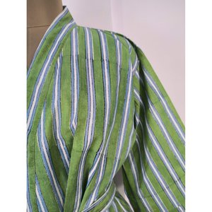 Boho Summer Luxury Lightweight Cotton Kimono Hand-Printed Floral Motif Indian House <b>Robe</b> for <b>Beach</b> Vacation Swimsuit Cover Ups - Product Image 2