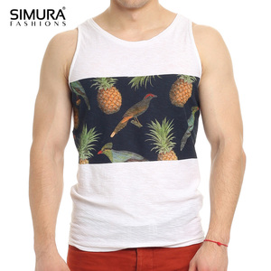 New Design Custom Made OEM Services Gym Top <b>White</b> <b>Vest</b> Printed Plain Singlet Summer Fitness <b>Men's</b> Tank Tops From Bangladesh - Product Image 2