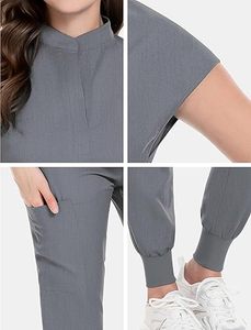 Ensemble de gommages respirants pour femmes personnalisées uniforme d'infirmière tissé survêtement multi-poches fabricant d'usine de confiance - Product Image 6