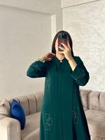 Abaya marocaine élégante, robe en tissu traditionnel, accessoire de mode, Moroccansoul, impression par décharge, Maroc