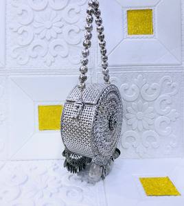 Fusion Republik Handmade <b>Pearl</b> Beaded <b>Clutch</b> Satin Lining Flap Closure Shoulder Strap 1-1.9L Capacity Fashionable Evening <b>Bag</b> - Product Image 1