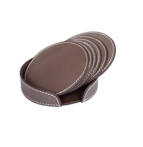 Dessous de verre en cuir de Table Style classique résistant à la chaleur sous-verre en cuir pour napperon tapis de Table tampons pour la maison hôtel Table Ware utilisation - Product Image 3