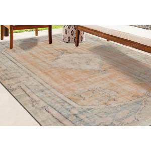 Tapis beige à motifs médaillon - Tapis d'entrée turc bohème, tapis doux non tissé - Product Image 2