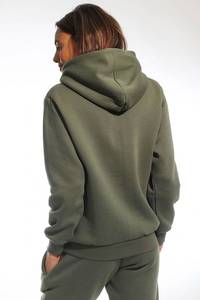 Sweat à capuche oversize vert pour femme, coupe décontractée à épaules tombantes, anti-plis, respirant, 100 % coton, haute qualité, best-seller - Product Image 4