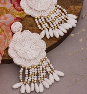 Pendientes Fleur, Joyería con Cuentas Naranjas, Pendientes Personalizados con Múltiples Cuentas, Joyería Festiva para Mujer al Mejor Precio - Product Image 5