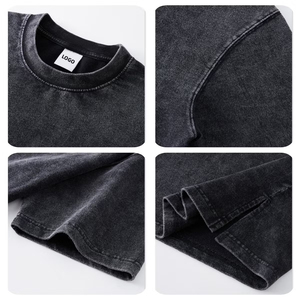 Camiseta Unisex Extra Grande de Algodón 100% de Alto Gramaje (240, 260, 300 GSM) con Lavado Ácido Vintage y Logotipo Personalizado - Product Image 4