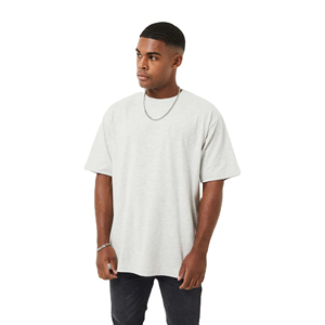 Haute qualité 100% coton col rond manches courtes transfert de chaleur imprimé plaine coupe ample goutte épaule lourd T-shirt hommes - Product Image 4