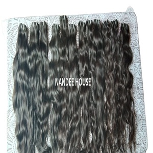 Muestra Gratis: Cierre de Encaje Indio, Paquetes de Cabello Humano Virgen Sin Procesar con Onda Natural, Cutícula Alineada, Tejido Suavísimo de 20 Pulgadas - Product Image 1
