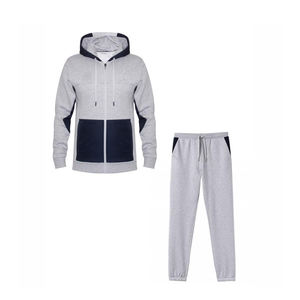 Conjunto de chándal atlético con chaqueta de manga larga con cremallera y pantalones de Jogger Traje de entrenamiento de gimnasio de dos piezas - Product Image 1