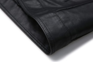 Chaqueta de cuero PU para motocicleta de invierno para hombre hecha a medida para hombre, aspecto clásico lavado con cuello levantado, nueva condición para bicicleta - Product Image 6