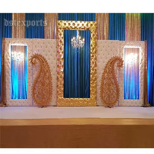 Decoración de boda, paneles ostentosos de cuero copetudo personalizados, decoración de recepción de boda india glamurosa, Panel copetudo de cuero moderno para boda - Product Image 1