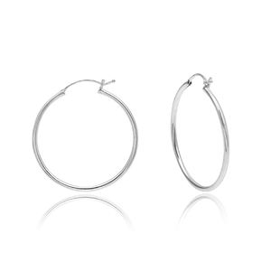 Pendientes elegantes en oferta, pendientes de aro lisos de plata de ley 925 para damas y niñas, regalo de moda para fiestas, pendientes al por mayor - Product Image 4