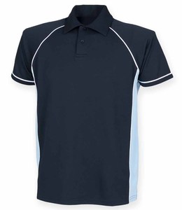 Chemise décontractée à manches courtes pour homme, en maille respirante, avec panneau contrastant et motif uni, en polyester/coton, idéale pour le bureau - Product Image 6