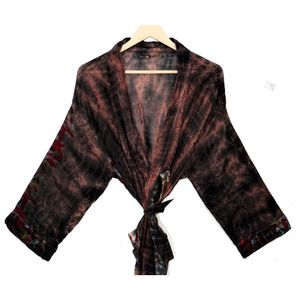 Women's Tie-Dye Thermal Kimono Sexy Bikini Cover Ups Cotton <b>Cardigan</b> & Beachwear for Summer for Bridesmaids & Sleepwear - Product Image 5