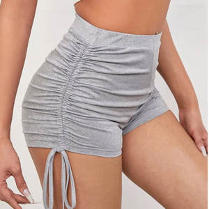 กางเกงขาสั้นมีเชือกผูกข้างสำหรับผู้หญิง,กางเกงขาสั้นมาร์ LED พิมพ์ลายเองเต็มรูปแบบ2022องศาลำลองสีเทากางเกงขาสั้นว่างเปล่า - Product Image 2