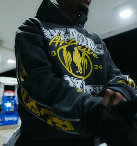 Impression DTG personnalisée Vintage Bold Heavyweight 500 gsm Sweat à capuche court en coton délavé à l'acide Streetwear pour la saison d'hiver - Product Image 2