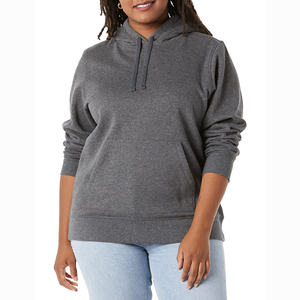 เสื้อสเวตเตอร์สวมหัวผ้าฝ้ายโอเวอร์ไซส์ของผู้หญิงเสื้อมีฮู้ดแขนยาวสำหรับฤดูใบไม้ร่วงสไตล์ลำลองผ้าถักขายส่ง - Product Image 1