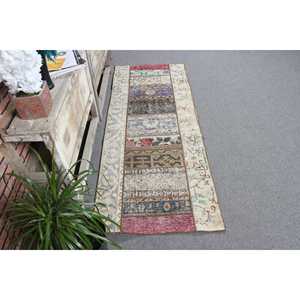 Tapis turc vintage 2,4x6,2 pi (73x188 cm), tapis en laine rouge - Product Image 3