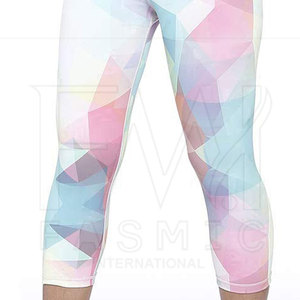 Women's Latest <b>Summer</b> Quick Dry Sports <b>Leggings</b> Breathable Cotton Knitted Mid Hip Lift Custom Pattern Style with Sublimation - Product Image 6