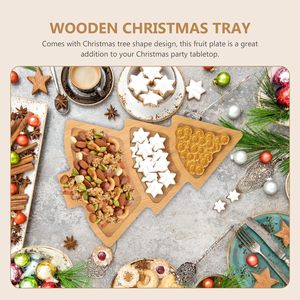 Planche de charcuterie en forme d'arbre de Noël, plateau de service apéritif en bois Arbre de Noël Assiette à sushi Assiette à dessert de vacances Noël - Product Image 4