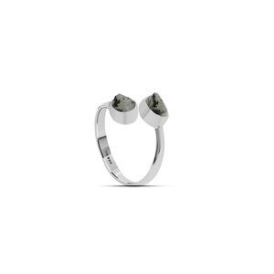 Bague en quartz tourmalaté de forme naturelle en argent sterling 925, réglage de la lunette, style classique pour cadeau d'anniversaire de fiançailles, paquet de 6 - Product Image 3