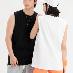 180Gsm Factory Custom Logo Design High Quality Loose Oversized Tank Top Blank Sleeveless Tank Top for Men sleeveless t shirt - Product Image 1