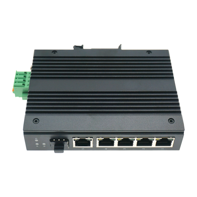Industrial Switch 1 fiber port+5 Port full Gigabit Ethernet PoE Switch Power supply protection 120W