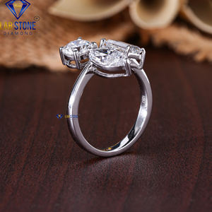 2,19 TDW Radiant, Baguette & Round Cut Diamond Anillo de oro blanco de Labstone / Luxury That Lasting a Lifetime/Color DE LA VIDA/Color DE LA EF-VS - Product Image 5