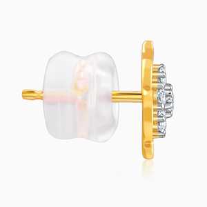 Exquisitos Pendientes de Flores de Diamantes Ondulados Dorados Diseñados para Colecciones de Joyería Femenina de Primera Calidad - Product Image 4