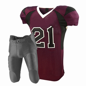 Conjunto de uniforme de fútbol americano juvenil Logotipo personalizado y número Diseño de cuello en V transpirable Tallas grandes disponibles - Product Image 4