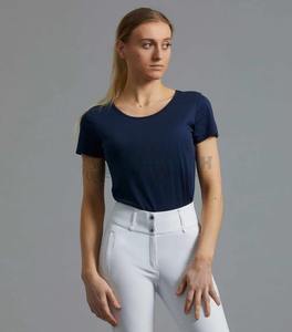 Camiseta de Equitación Ligera para Mujer, Tejido Elástico Cómodo, Absorbe la Humedad, Ropa de Montar Personalizada - Product Image 1