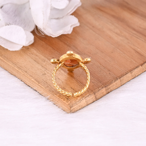 Bague Classique Tendance pour Femme en Argent Sterling 925 Plaqué Or, Forme Ovale, Pierre de Soleil, pour Mariage, Anniversaire, Célébration - Product Image 3