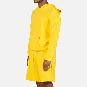 Custom Street Style <b>Men's</b> Jogging <b>Long</b> Sleeve Pullover Hoodie Sweat <b>Short</b> Two Piece Sets French Terry Casual Jogging <b>Short</b> Set - Product Image 2