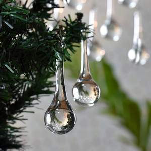 Wholesale Handmade Traditional Clear Glass Rain Drop Hanging <b>Crystal</b> Luxury Xmas <b>Tree</b> <b>Decorations</b> <b>Ornaments</b> 2.40 Inches CL-131 - Product Image 2