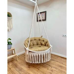 Elegant Handcrafted Macrame Swing <b>Chair</b> for Indoor & Outdoor Relaxation for <b>Balcony</b> & Garden Hanging <b>Chair</b> for Outdoor Furniture - Product Image 1