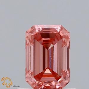 IGI Fancy Intense Pink Emerald Cut Lab Grown Diamond 0,55 CT Diamond VS1 Claridad para anillo de compromiso o fabricación de joyas - Product Image 1