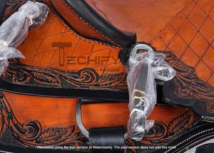 Silla de caballo de cuero de estilo occidental Premium, equipo de equitación hecho a mano duradero para jinetes de proveedor indio de confianza - Product Image 5