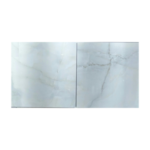 Carreaux de grès cérame émaillés aspect marbre onyx blanc de luxe 600×600 mm (60×60 cm / 24×24 pouces) 600×1200 mm (60×120 cm / 24×48 pouces) - Product Image 1