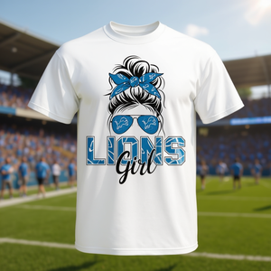 เสื้อยืดทีมแฟนกีฬารูปไลออนส์สาวๆพร้อมกระเป๋ายุ่งๆออกแบบได้ตามต้องการ - Product Image 3