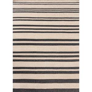 Tapis en jute et chanvre Nomadic Threads ADHM-05, tissage plat ivoire, motif rayé, rectangulaire, pour couloir, chambre, salon, maison - Product Image 1