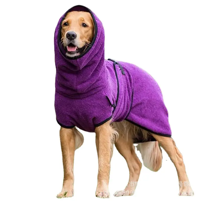 गर्म बेच लक्जरी पालतू कपड़े सर्दियों गर्म संगठन के साथ टोपी मखमल ऊन जैकेट बंद गले आरामदायक Windbreaker बड़े कुत्ते के लिए लंबी पैदल यात्रा