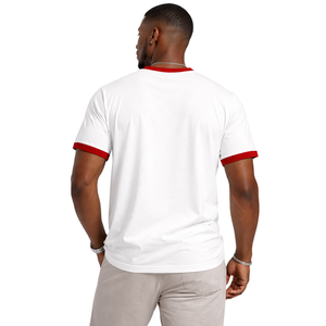 Camiseta Ringer Premium Blanca Bordada de Kappa Alpha Psi, Talla Real, Algodón Suave, Prenda Clásica de la Fraternidad Griega - Product Image 2