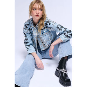 Wholesale Fashion Blank Denim <b>Jacket</b> Washed Custom <b>Women</b> Denim Jean denim <b>jacket</b> - Product Image 2