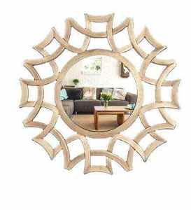 Wire Design Golden Metal Round Shape <b>Wall</b> Hanging <b>Mirror</b> Frame for Home Decoration <b>Bedroom</b> Living Room Bathroom Use <b>Mirror</b> - Product Image 2
