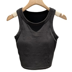 New Collection Custom Summer <b>Sleeveless</b> Crew Neck <b>Short</b> Breathable Tank <b>Top</b> Knitted Spandex/Polyester High Quality Vest <b>Tops</b> - Product Image 2