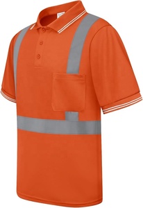 Polo respirant en polyester haute visibilité avec logo personnalisé, protection UV, évacuation de l'humidité, vêtements de travail certifiés CE 240 GSM - Product Image 4