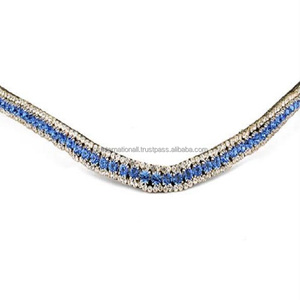 Bande de sourcils de cheval en cuir de luxe à 3 rangées, bride de cheval en cuir de haute qualité, prix de fabrication - Product Image 1